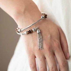 Paparazzi Jewelry Accessories - Mineral Mosaic - Brown Bracelet - Vintage